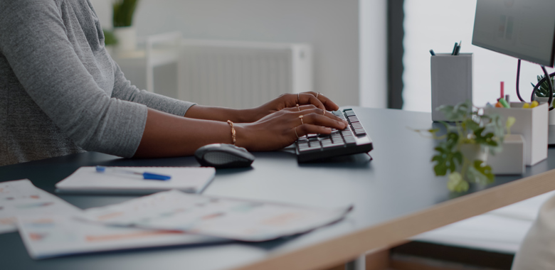 48589553 Close Up Of Teenager With Dark Skin Hands On Keyboard