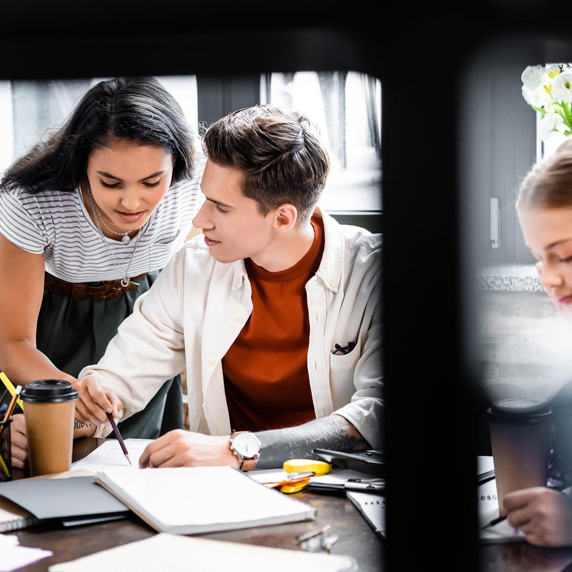 33089507 Selective Focus Of Attractive And Handsome Multiethnic